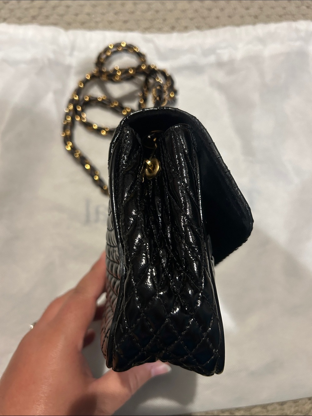 Bally Classic Black Quilted Crossbody Bag with Gold Hardware - Picture 6 of 10